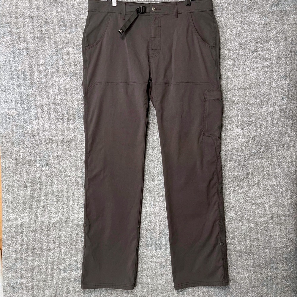 Prana Zion Mens 38x36 Charcoal GrAy Stretch Nylon Hiking Cargo Pants M4ST36116